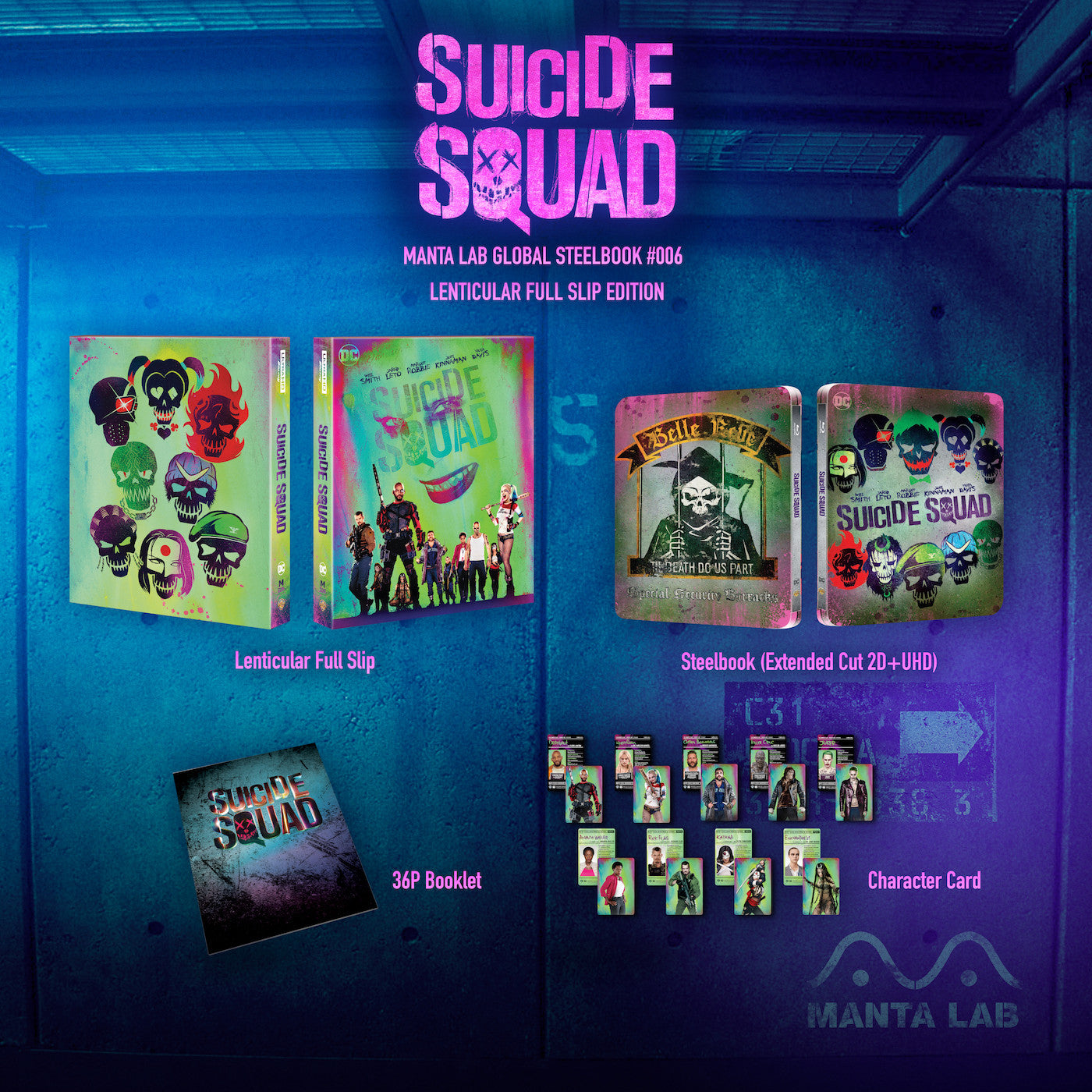 MG#6] Suicide Squad Steelbook (Extended Cut 2D+UHD) (Lenticular 